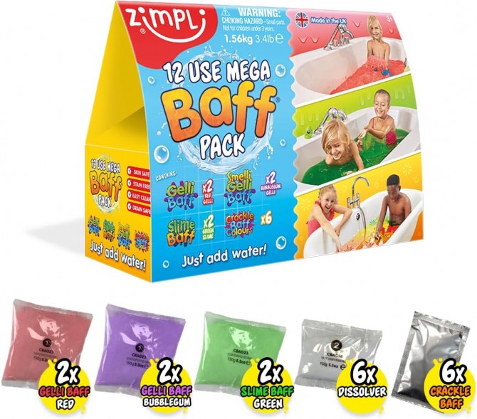 Zestaw do kąpieli Mega Baff Pack Zimpli Kids, Gelli Baff, Slime Baff, Crackle Baff