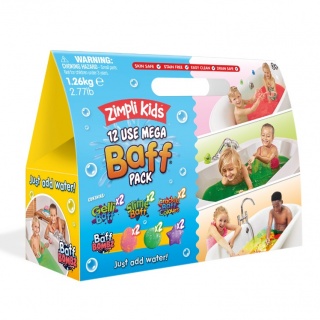 Zestaw kształtów i proszków do kąpieli do zabawy Mega Baff Pack Zimpli Kids - 16 szt.