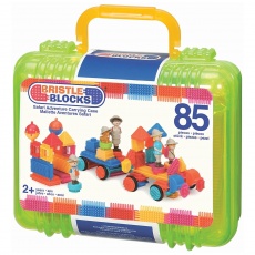 Klocki jeżyki w walizce Bristle Blocks Battat - Safari z figurkami 85 elementów