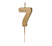 Świeczka urodzinowa Party Deco 4,5 cm - Cyferka 7 złota