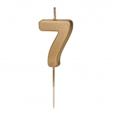 Świeczka urodzinowa Party Deco 4,5 cm - Cyferka 7 złota