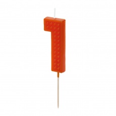 Świeczka urodzinowa Party Deco 6 cm - Cyferka 1 czerwona
