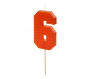 Świeczka urodzinowa Party Deco 6 cm - Cyferka 6 czerwona