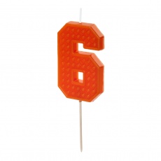 Świeczka urodzinowa Party Deco 6 cm - Cyferka 6 czerwona