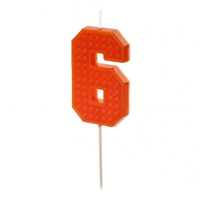 Świeczka urodzinowa Party Deco 6 cm - Cyferka 6 czerwona