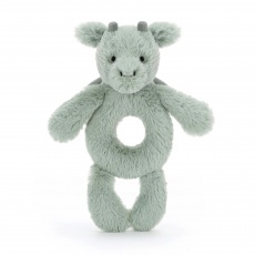 Grzechotka Smok Jellycat - Miętowo-Szara 18 cm