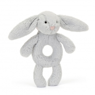 Grzechotka Króliczek Jellycat - Srebrna 18 cm