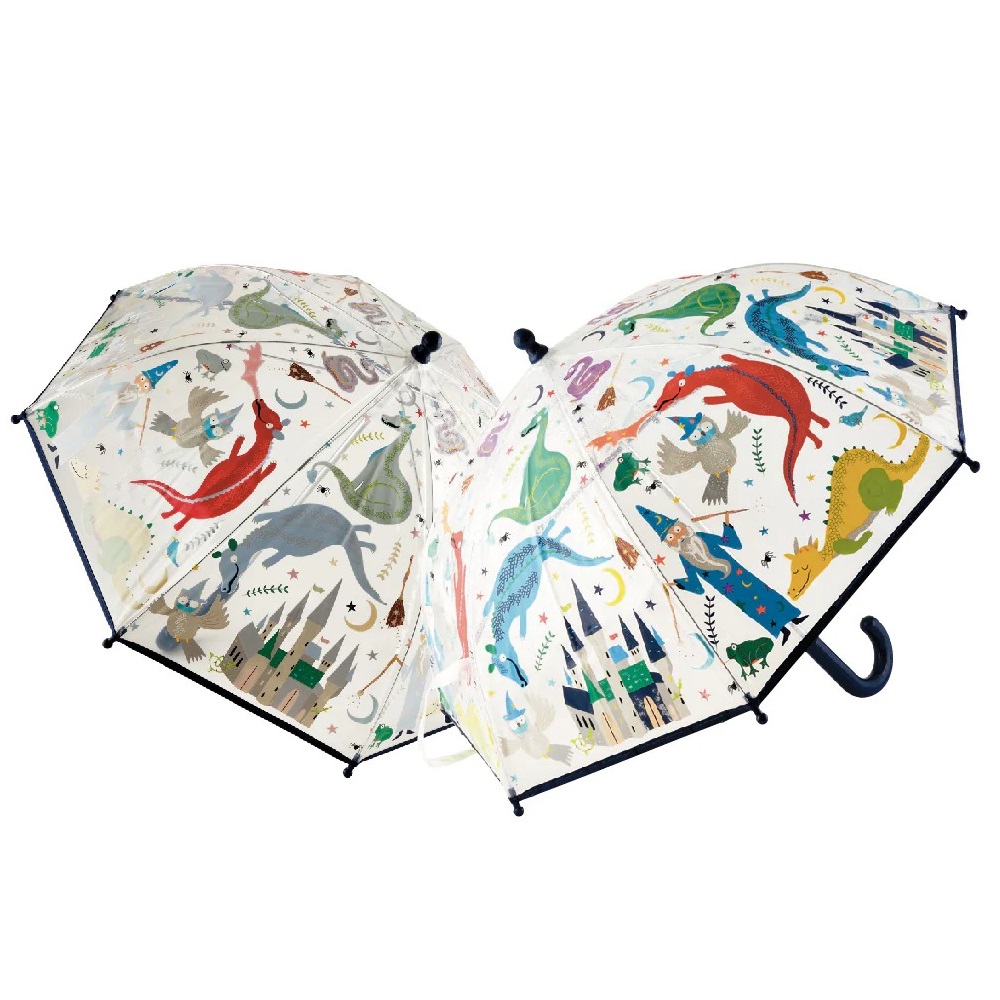 Przezroczysta parasolka zmieniająca kolory Floss&Rock - Czarodziejski zamek