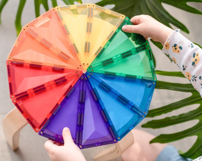 Klocki magnetyczne Connetix Rainbow trójkąty i kwadraty