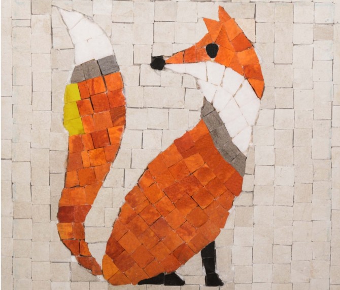 Mozaika z kamieni lis