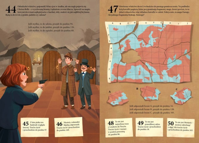 Książka z łamigłówką detektywistyczną Escape room sherlock holmes wydawnictwo Zielona Sowa