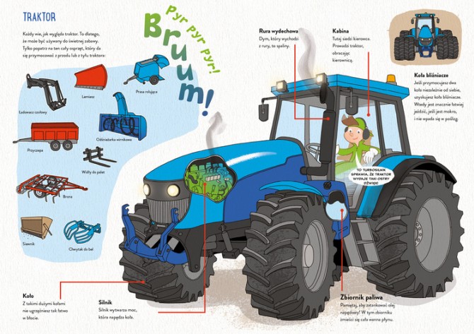 Książka o samochodach maszynach jak są zbudowane Mamania traktor