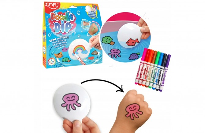 tatuaże dla dzieci z flamastrami do wody Zimpli Doodle Dip