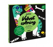 Zestaw 6 welwetowych kolorowanek OMY - Dinozaury