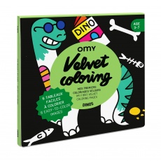 Zestaw 6 welwetowych kolorowanek OMY - Dinozaury