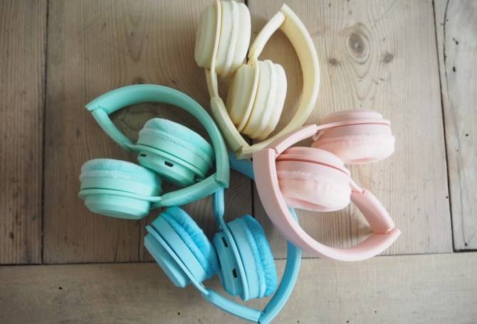 Słuchawki dla dzieci bezprzewodowe Lalarma niebieskie