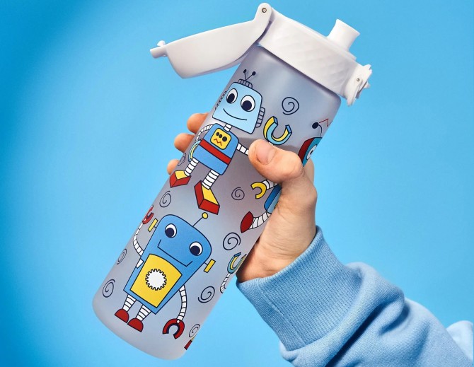 Bidon do szkoły ION8 roboty przezroczysty