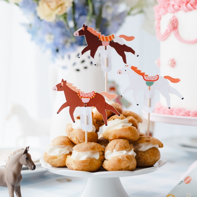 Dekoracje do muffinek 6 szt Party Deco - Konie