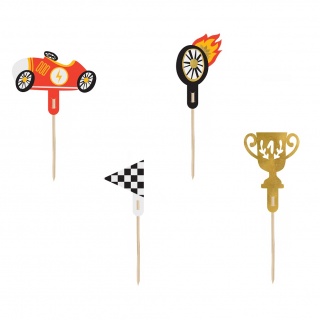 Dekoracje do muffinek 4 szt Party Deco - Autka