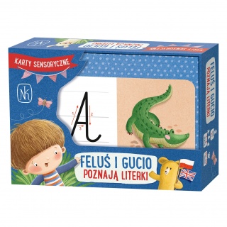 Karty sensoryczne Feluś i Gucio poznają literki Wydawnictwo Nasza Księgarnia