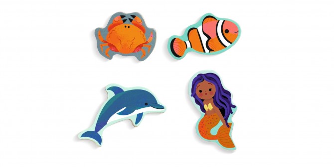 Układanka z drewna morskie zwierzęta syreny dla dzieci Djeco