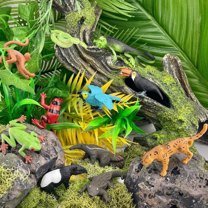 Zestaw Figurek w Tubie TOOB Safari Ltd. - Zwierzęta Lasów Deszczowych