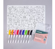 Duża mata silikonowa do wielokrotnego kolorowania HeyDoodle - Bajkowe Królestwo