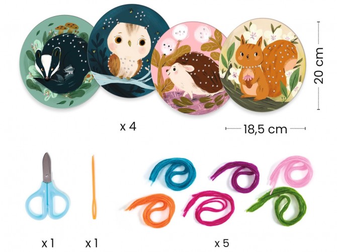 Zestaw artystyczny z igła do haftowania Djeco