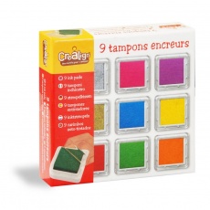 Zmywalny tusz do stempli 9 kolorów Crea Lign'