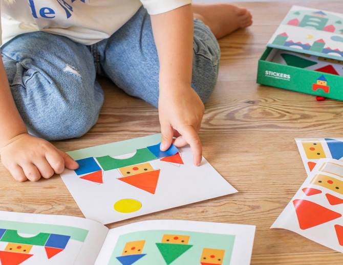 Naklejki geometryczne wielokrotnego użytku Apli Kids Wieś