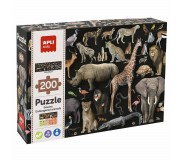 Puzzle edukacyjne Apli Kids - Zagrożone zwierzęta Sawanna 6+