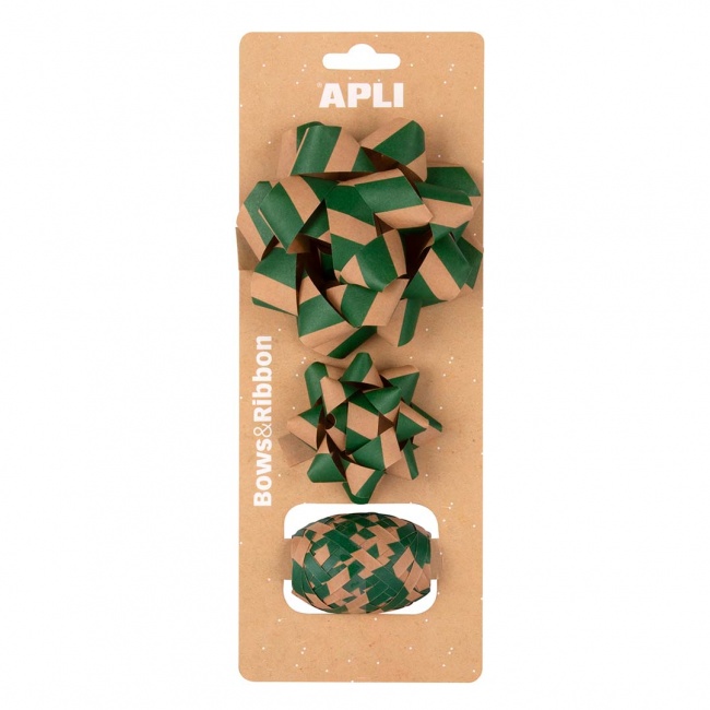Świąteczne kokardki i wstążka do dekoracji Apli Kids - Zielone