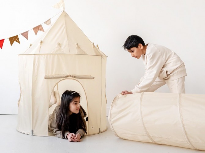 Tunel dla dzieci do zabawy w domu, na dwór 3 Sprouts Beige beżowy