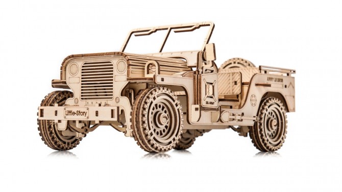 Model 3D do składania marki Little Story Pojazd Wojskowy Jeep