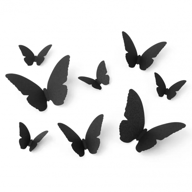 Dekoracja papierowa Party Deco - Ćmy czarne 6-12cm