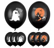 Balony 6 szt. Party Deco - Duszek Pastel Black 30cm