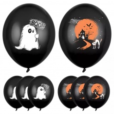 Balony 6 szt. Party Deco - Duszek Pastel Black 30cm
