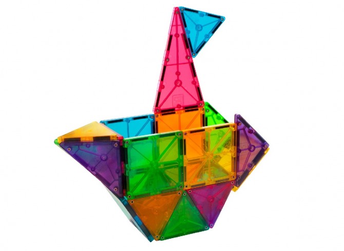 Klocki na magnes do budowania i konstruowania - wielokolorowe Magna-tiles