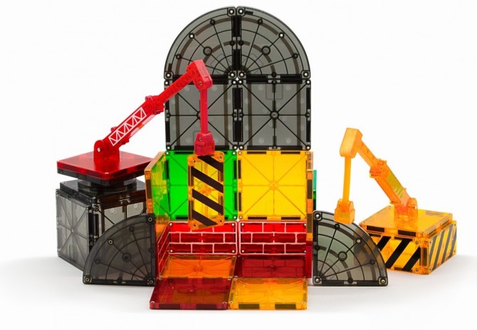 Klocki na magnes do budowania i konstruowania - wielokolorowe Magna-tiles