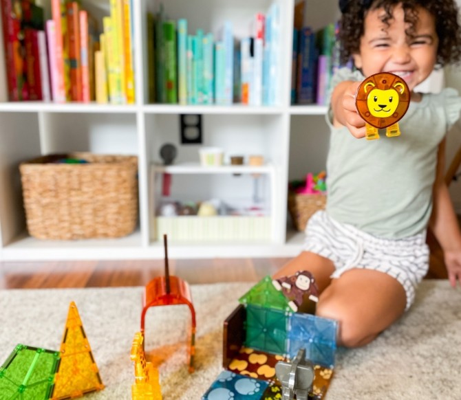 Klocki magnetyczne Magna-tiles z zwierzątkami safari