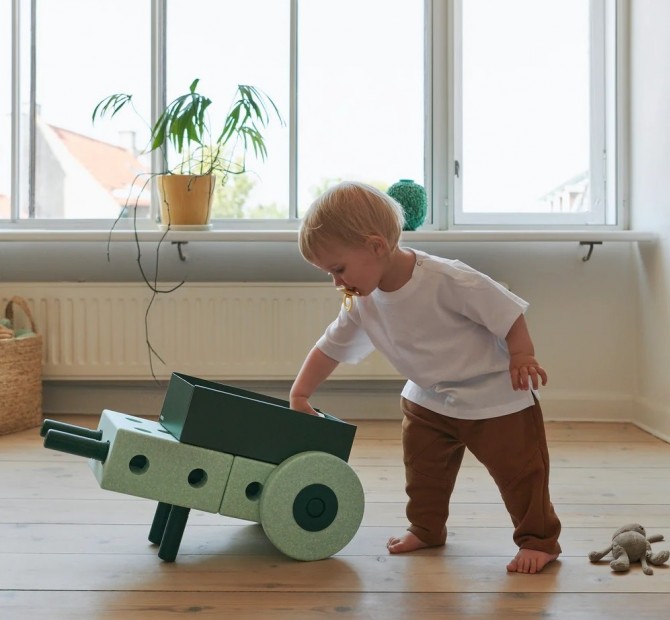 Pchacz z klocków z pianki 3w1 MODU - zielony