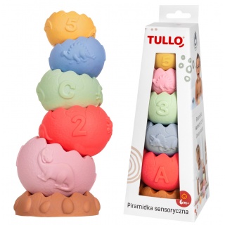 Edukacyjna piramidka sensoryczna Tullo 6 el.