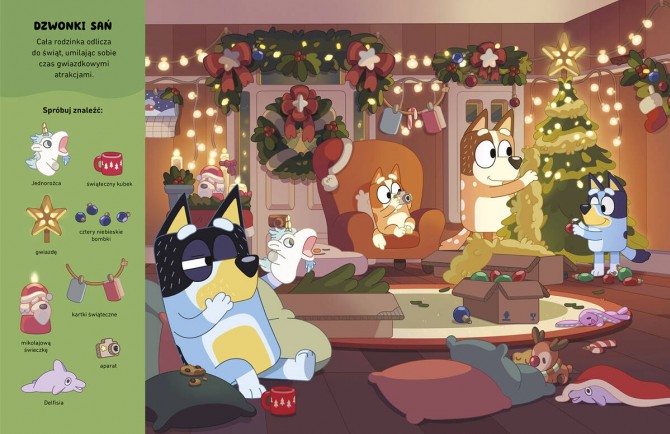 Książka "Gdzie jest w święta Bluey? Szukaj i znajdź" Wydawnictwo Harperkids