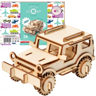 Drewniane Puzzle Model 3D Little Story - Jeep