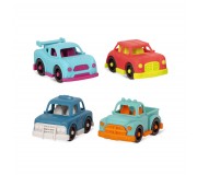 Zestaw 4 małych autek B. Toys z Pick-upem – Happy Cruisers
