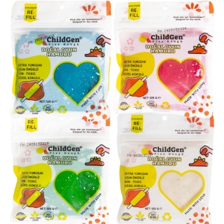 Naturalna ciastolina do zabawy Re-Fill ChildGen - Brokat 4 szt.