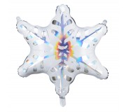 Balon foliowy holograficzny Party Deco - Śnieżynka 64 x 66 cm