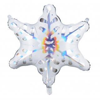 Balon foliowy holograficzny Party Deco - Śnieżynka 64 x 66 cm