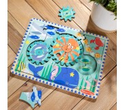 Drewniane puzzle z obracającymi się kołami zębatymi Melissa & Doug - Underwater Gear