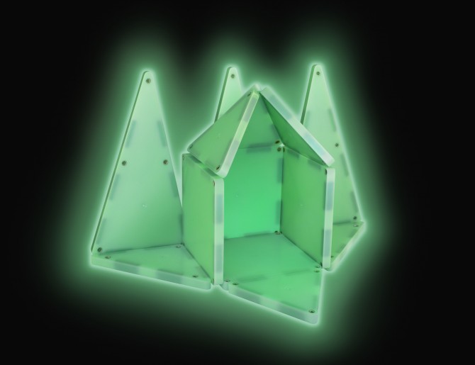 Klocki na magnes do budowania i konstruowania - wielokolorowe Magna-tiles GLOW